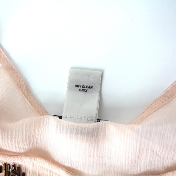 Cache size S silk sheer 3/4 sleeve embellished beaded blouse tunic top Pink - Picture 10 of 11